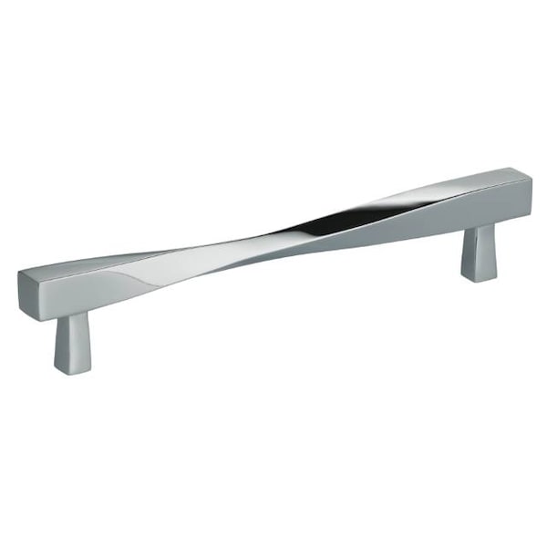 Center to Center Modern Twisted Cabinet Pull Bright Chrome 6-5/8"