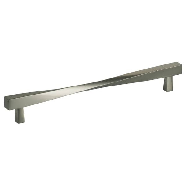 Center to Center Modern Twisted Cabinet Pull Satin Nickel 8-5/8"