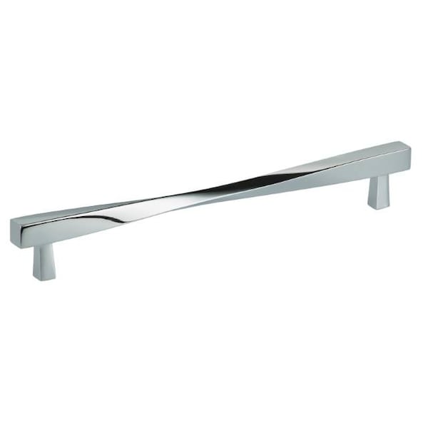 Center to Center Modern Twisted Cabinet Pull Bright Chrome 8-5/8"