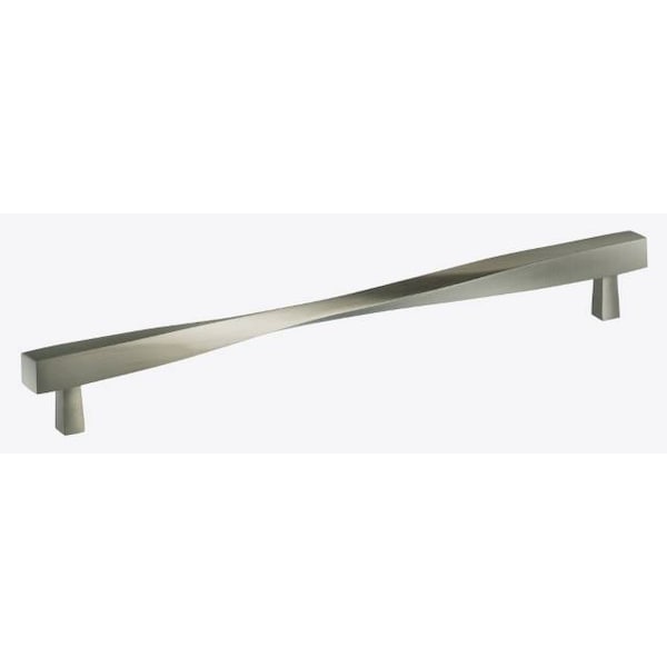 Center to Center Modern Twisted Cabinet Pull Satin Nickel 10-3/4"