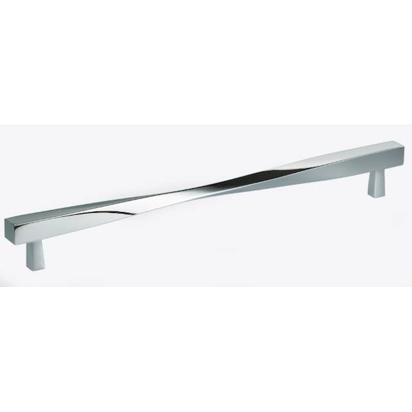 Center to Center Modern Twisted Cabinet Pull Bright Chrome 10-3/4"