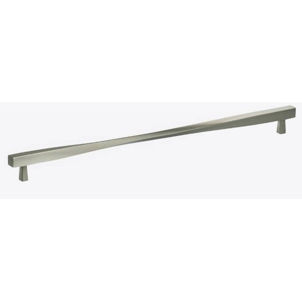 Center to Center Modern Twisted Cabinet Pull Satin Nickel 16-1/2"