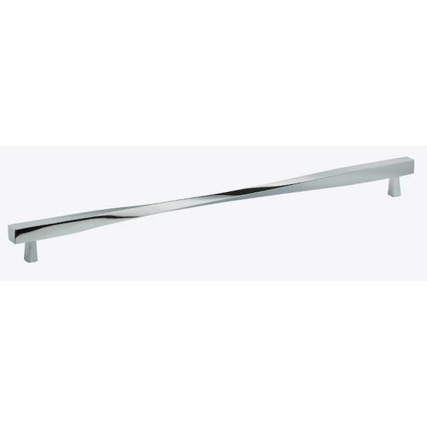 Center to Center Modern Twisted Cabinet Pull Bright Chrome 16-1/2"