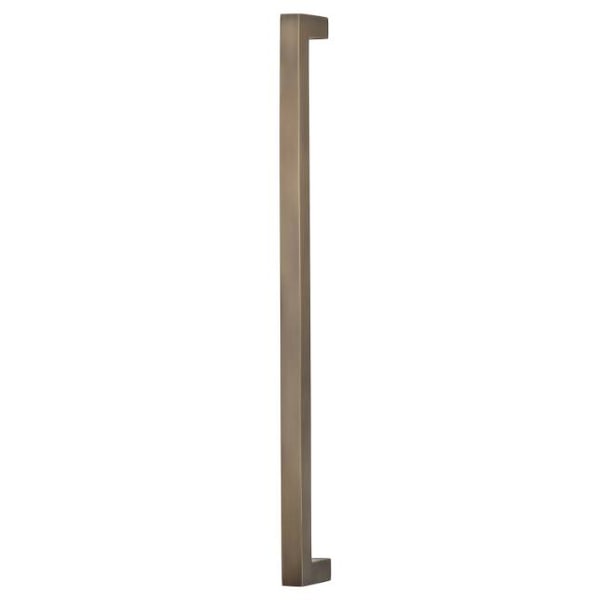 Center to Center Square Modern Appliance Door Pull Antique Brass 18"