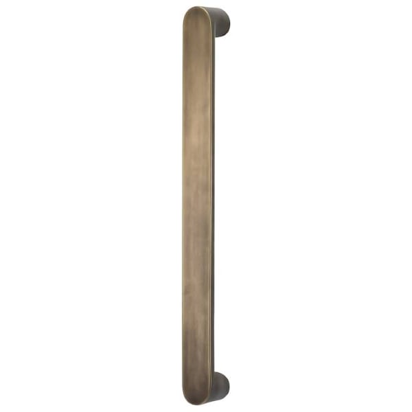 Oval Modern Appliance Door Pull Antique Brass 12" Center to Center