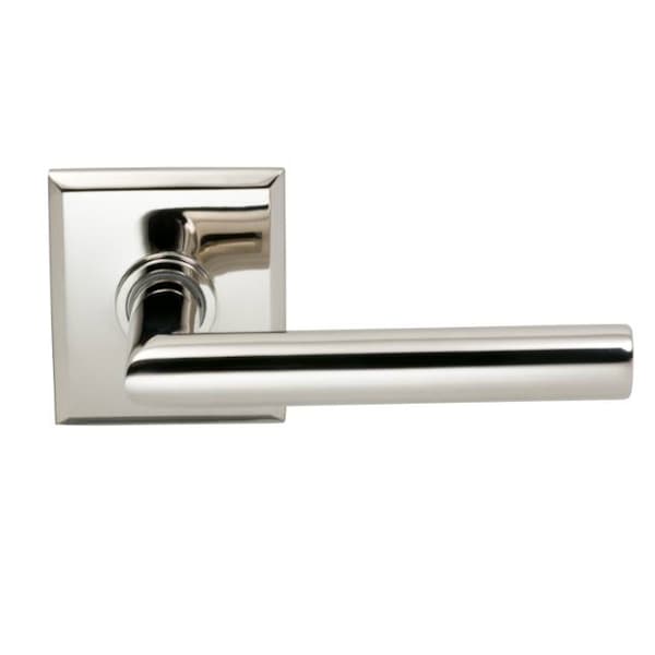 Lever Rectangular Rose Pass Lever 2-3/4" BS T Strike Bright Nickel 912
