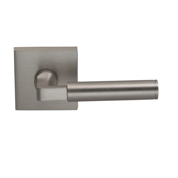 LVR Square Rose Priv 2-3/8" BS Full Lip 1-3/4" Doors Satin Nickel 914