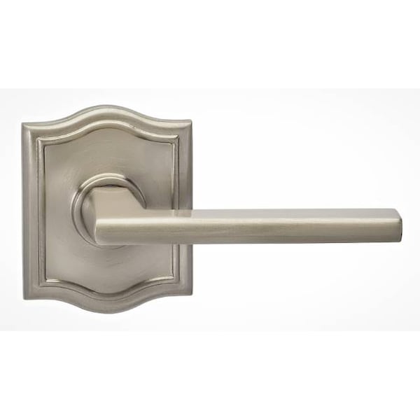 Arched Rose Pass Lever 2-3/4" BS Full Lip Strike Satin Nickel 925