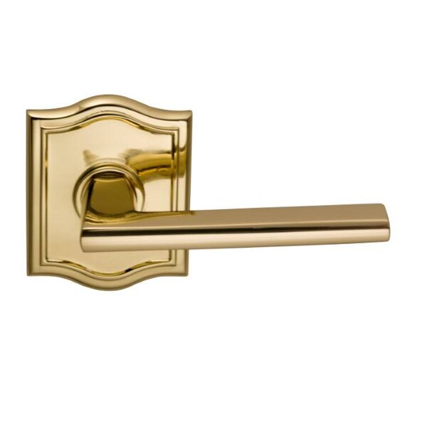 Arched Rose Pass Lever 2-3/4" BS Full Lip Strike Bright Brass 925