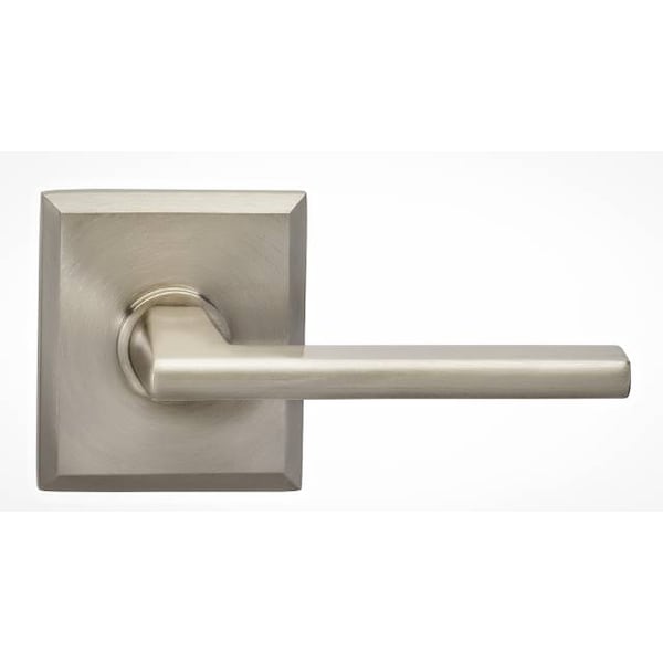 Rectangular Rose Pass Lever 2-3/8" BS Full Lip Strike Satin Nickel 925