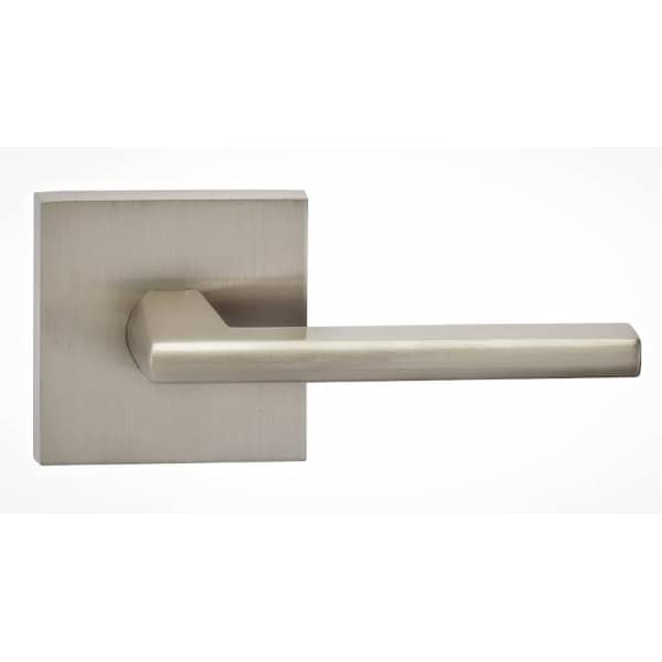 Square Rose Passage Lever 2-3/8" Backset, T Strike Satin Nickel 925