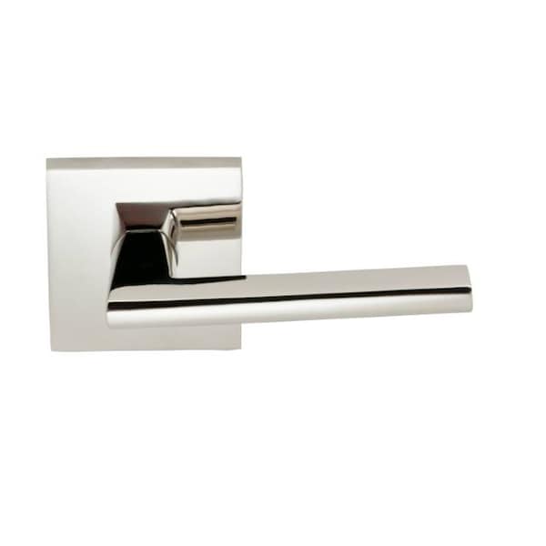 Square Rose Privacy Lever 2-3/8" Backset, T Strike Bright Nickel 925