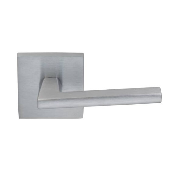 Square Rose Privacy Lever 2-3/8" Backset, T Strike Satin Chrome 925