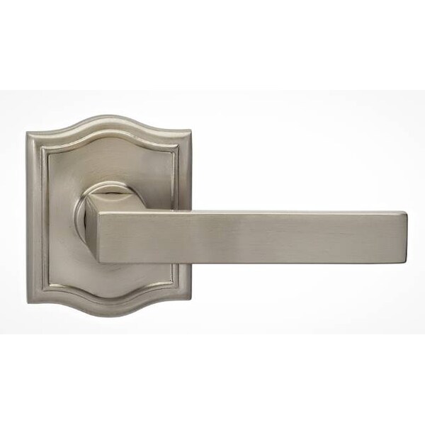 Arched Rose Pass Lever 2-3/8" BS Full Lip Strike Satin Nickel 930