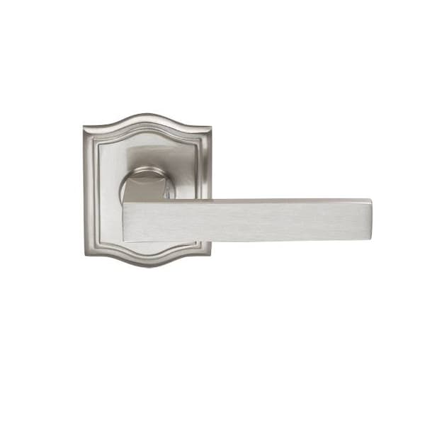 Arched Rose Priv Lever 2-3/8" BS Full Lip Strike Satin Nickel 930