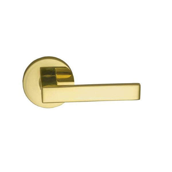 Modern Rose Privacy Lever 2-3/4" Backset, T Strike Bright Brass 930