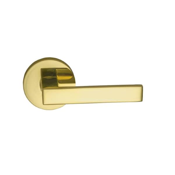 Single Dummy Right Hand Lever Bright Brass 930 with Modern Rose