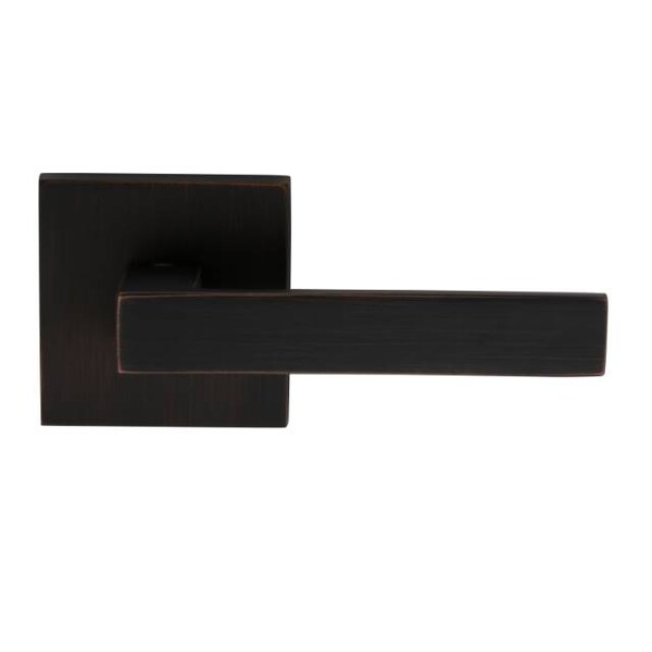 Square Rose Privacy Lever 2-3/4" Backset, T Strike Tuscan Bronze 930