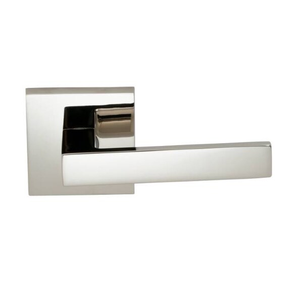 Square Rose Priv Lever 2-3/8" BS Full Lip Strike Bright Nickel 930