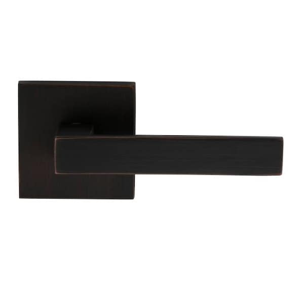 Square Rose Passage Lever 2-3/8" Backset, T Strike Tuscan Bronze 930