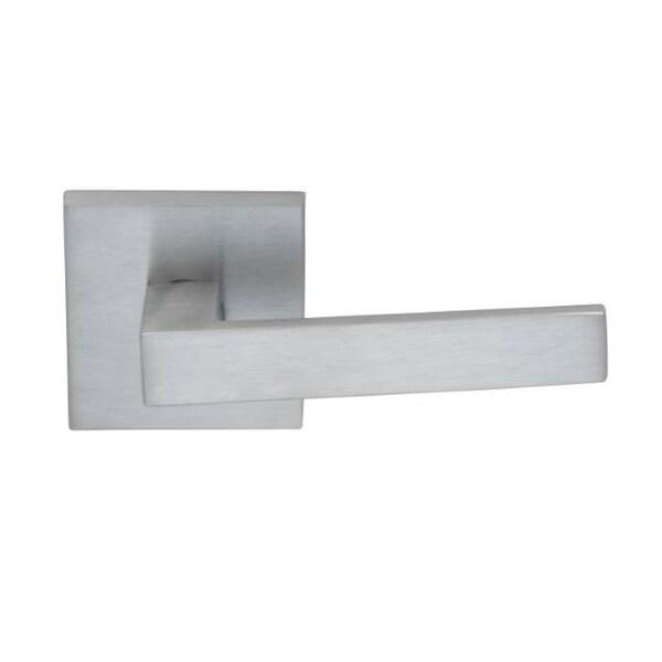 Square Rose Privacy Lever 2-3/8" Backset, T Strike Satin Chrome 930