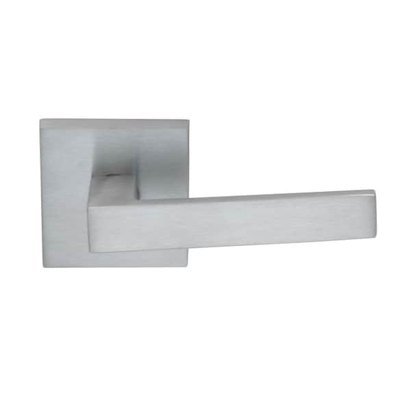 Square Rose Privacy Lever 2-3/4" Backset, T Strike Satin Chrome 930
