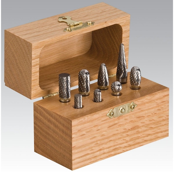 Carbide Burr Kit, 1/4" Shank, 8 pcs