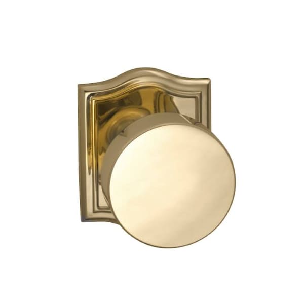 Arched Rose Priv Knob 2-3/4" BS Full Lip Strike Bright Brass 935
