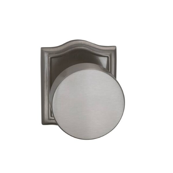 Arched Rose Privacy Knob 2-3/4" Backset, T Strike Satin Nickel 935