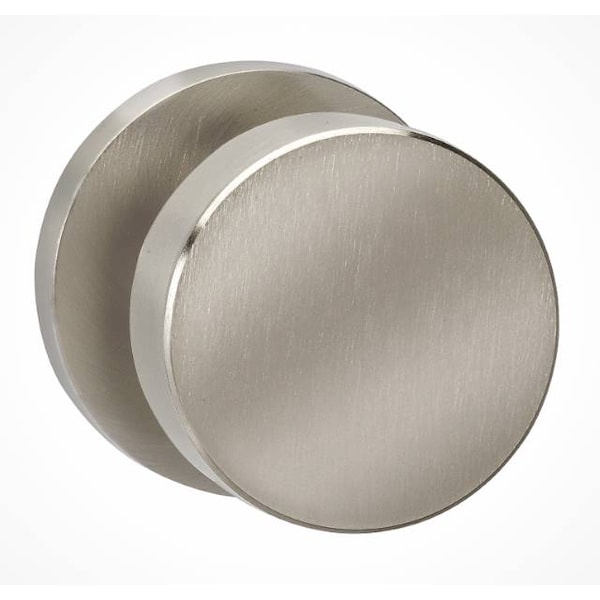 Modern Rose Pass Knob 2-3/4" BS Full Lip Strike Satin Nickel 935