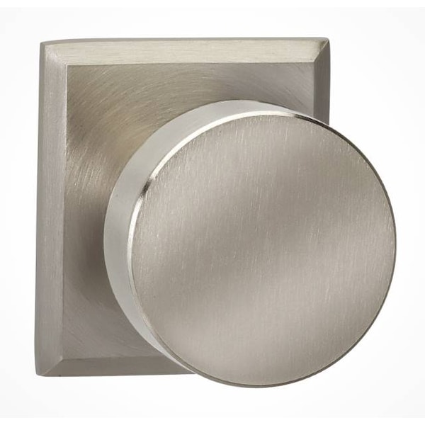 Rectangular Rose Pass Knob 2-3/8" BS Full Lip Strike Satin Nickel 935