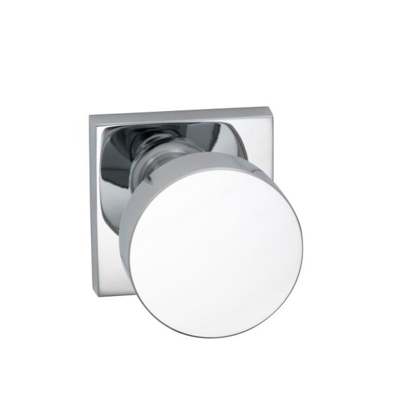 Square Rose Privacy Knob 2-3/4" Backset, T Strike Bright Chrome 935