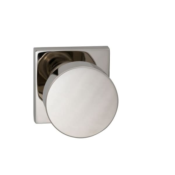 Square Rose Privacy Knob 2-3/8" Backset, T Strike Bright Nickel 935