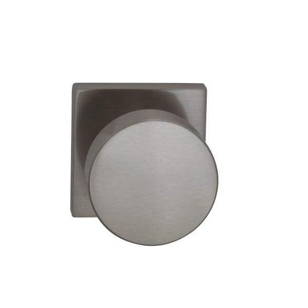 Square Rose Privacy Knob 2-3/8" Backset, T Strike Satin Nickel 935