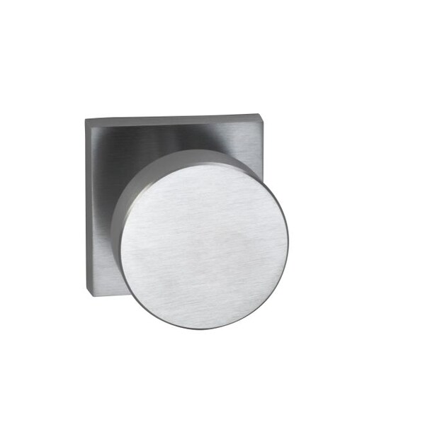 Square Rose Privacy Knob 2-3/8" Backset, T Strike Satin Chrome 935
