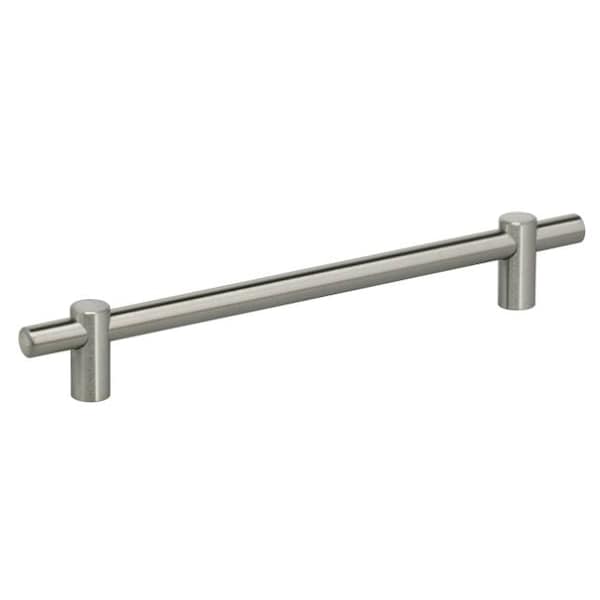 Center to Center Thick Modern Bar Cabinet Pull Satin SS 7-5/8"