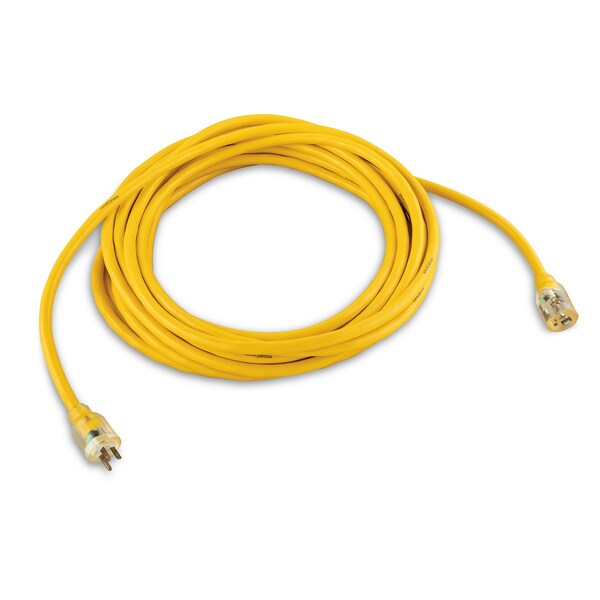 Extension Cord, 12 AWG, 12/3, 1 Outlets, 5-15R, Yellow, 5-15P, 50 ft