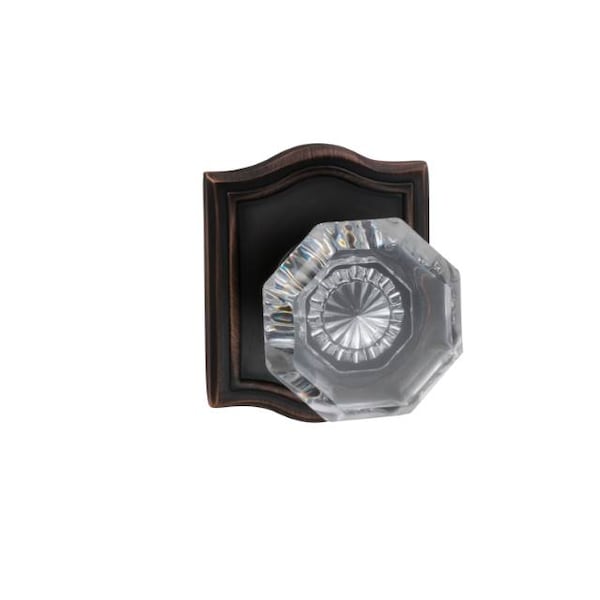 Arched Rose Passage Knob 2-3/8" Backset, T Strike Tuscan Bronze 955