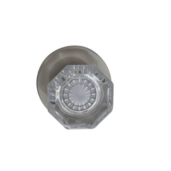 Single Dummy Knob Satin Nickel 955 with Modern Rose