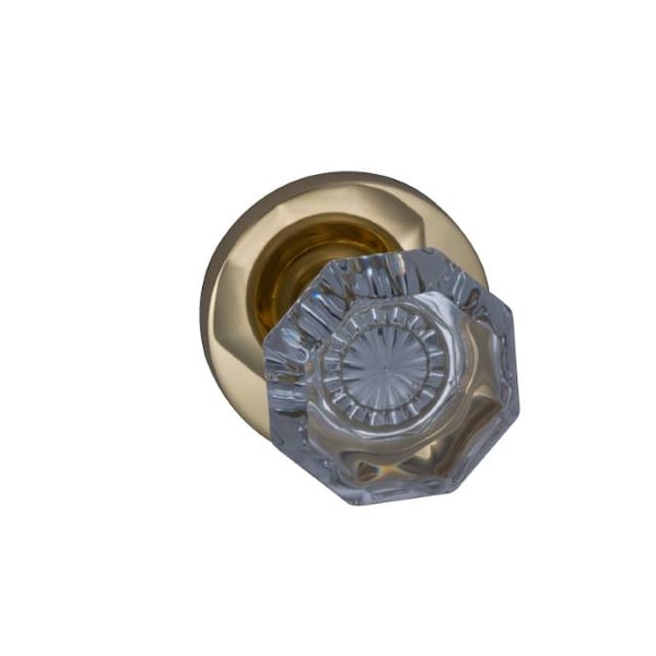 Modern Rose Pass Knob 2-3/4" BS Full Lip Strike Bright Brass 955