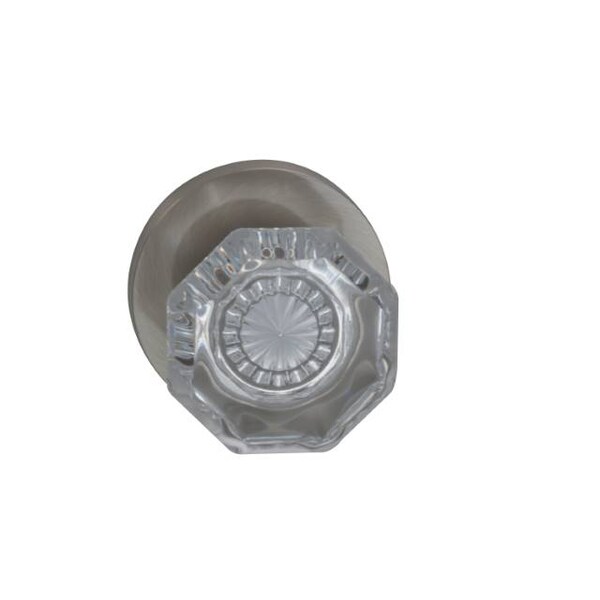 Modern Rose Priv Knob 2-3/8" BS Full Lip Strike Satin Nickel 955