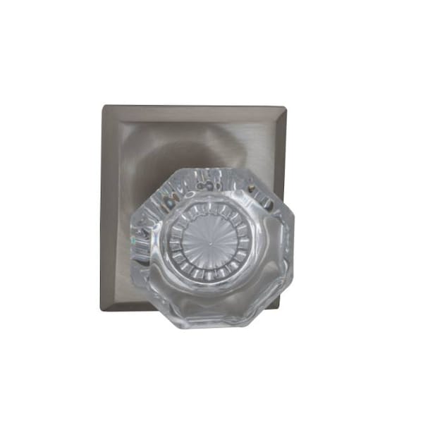 Rectangular Rose Priv Knob 2-3/8" BS Full Lip Strike Satin Nickel 955