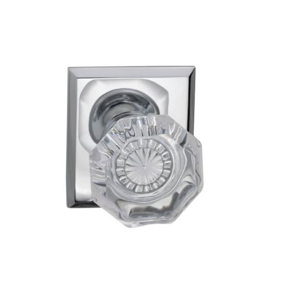 Rectangular Rose Priv Knob 2-3/8" BS Full Lip Strike Bright Chrome 955