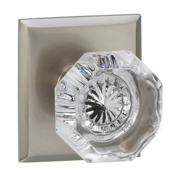 Rectangular Rose Pass Knob 2-3/8" BS T Strike Satin Nickel 955