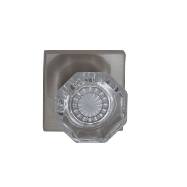 Square Rose Priv Knob 2-3/4" BS Full Lip Strike Satin Nickel 955