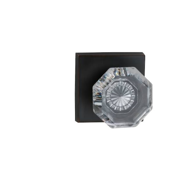 Square Rose Privacy Knob 2-3/4" Backset, T Strike Tuscan Bronze 955