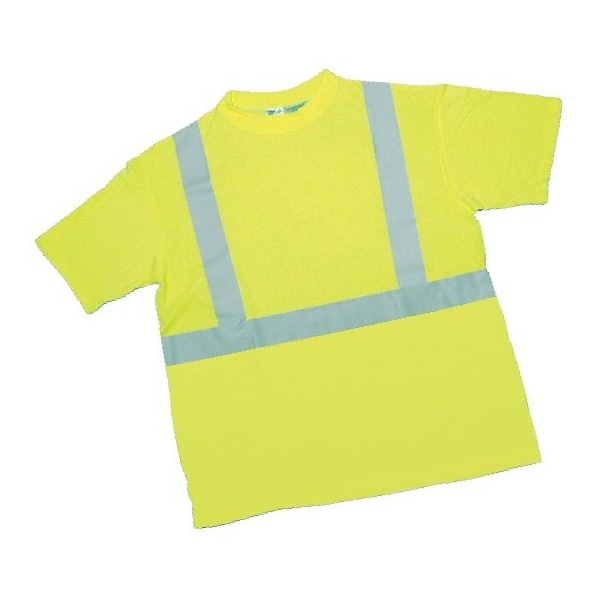 ANSI Class 2 Durable Flame Retardant T-S, Polyester, Lime, 2X- large