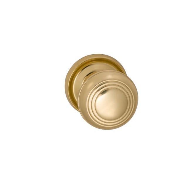 Knob 2-3/16" Rose Pass 2-3/8" BS T 1-3/4" Doors Bright Brass 970