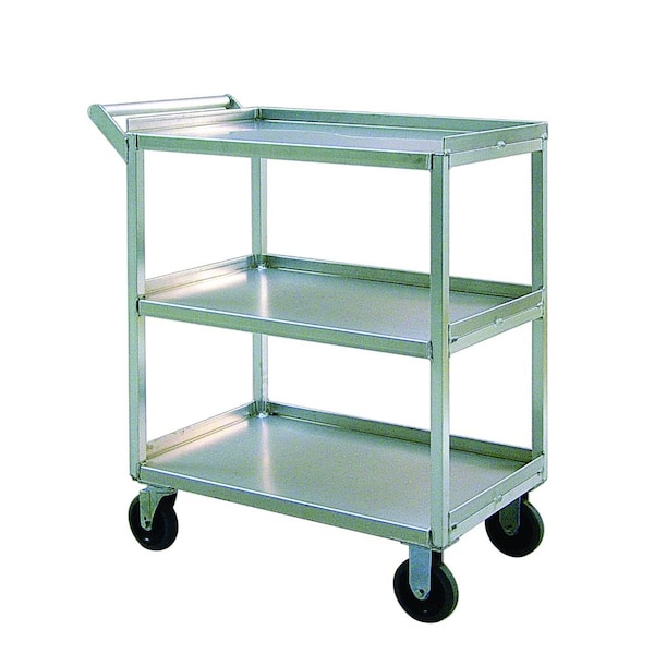 Cart, Utility, 18-1/2" x 32-1/2" x 39", Aluminum, 550 lb Load Capacity, 3 Shelves, 32-1/2" L, 39" H