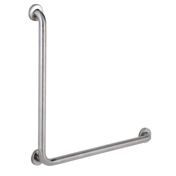 90 Degrees Grab Bar, 90 Degree 1-1/2" dia., Peen, 33-1/8" L, 304 Stainless Steel, Satin
